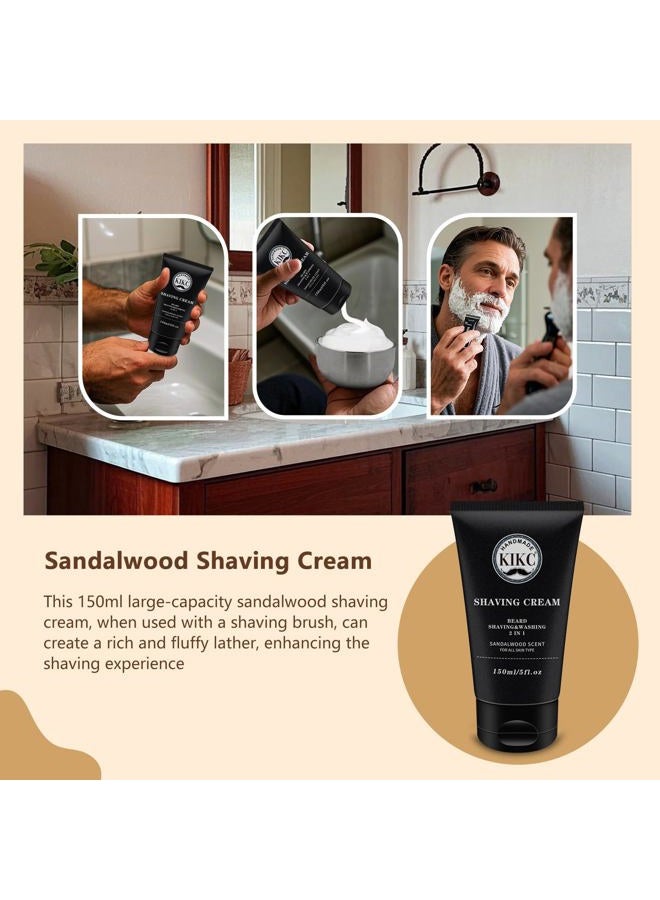 Kikc طقم حلاقة 5 في 1، طقم فرشاة حلاقة للرجال، يتضمن فرشاة حلاقة صناعية، وعاء رغوة من الفولاذ المقاوم للصدأ، حامل فرشاة الحلاقة، كريم حلاقة، دليل الحلاقة، أفضل هدية للرجل ذو اللحية، طقم فضي - Image 4