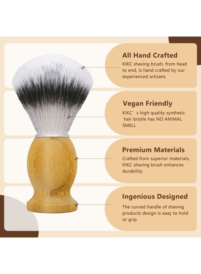 Kikc طقم حلاقة 5 في 1، طقم فرشاة حلاقة للرجال، يتضمن فرشاة حلاقة صناعية، وعاء رغوة من الفولاذ المقاوم للصدأ، حامل فرشاة الحلاقة، كريم حلاقة، دليل الحلاقة، أفضل هدية للرجل ذو اللحية، طقم فضي - Image 2