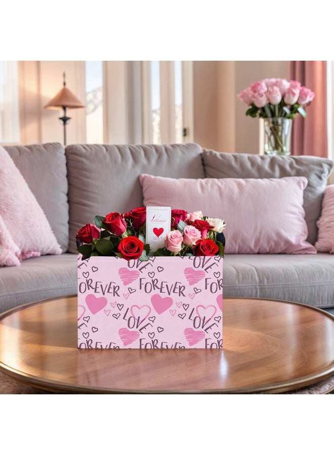 NIETEIN Cute Heart Valentine's Day Basket Gifts Empty Storage Basket for Kid and Baby Room Decor (Love for Ever Pink Heart) - Image 5