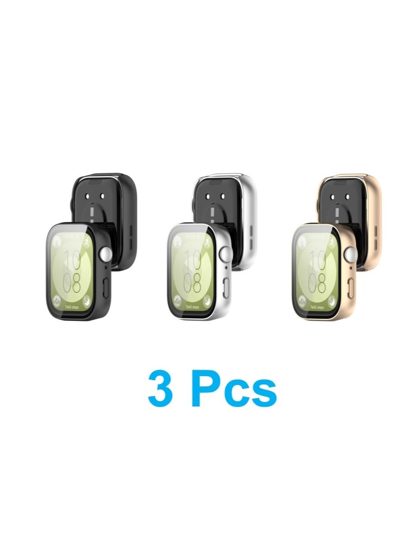 Beauenty 3-Pcs Soft TPU Screen Protector Cover Case for HUAWEI Watch Fit 3 - Image 1