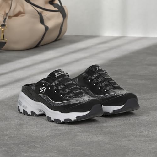 SKECHERS حذاء سكيشرز سبورت للنساء دلايتس ريسيلينت سليب أون ميو، أسود/أبيض، 9 م أمريكي - Image 2