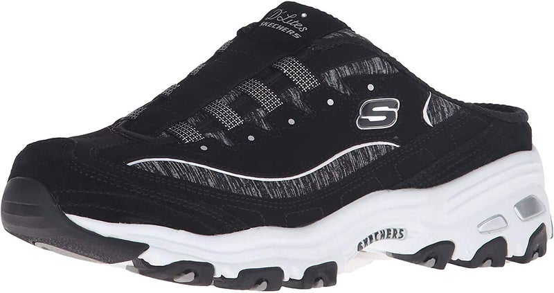 SKECHERS حذاء سكيشرز سبورت للنساء دلايتس ريسيلينت سليب أون ميو، أسود/أبيض، 9 م أمريكي - Image 1