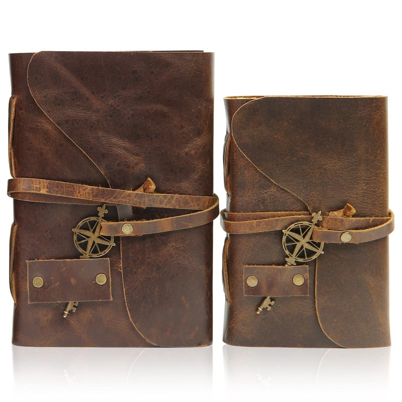 Wanderings Vintage Leather Journal - 7" x 5" - Antique Handmade Leather Bound Journal with Old Fashioned Deckle Edge Paper - Vintage Notebook for Diary, Book of Shadows, Writing, Grimoire, Sketching - Image 5
