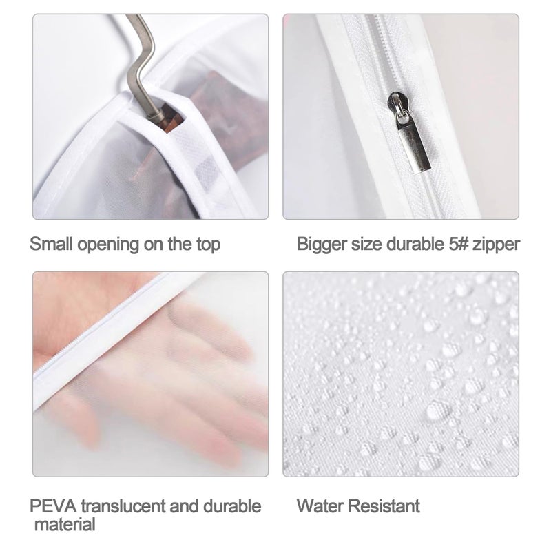 HomeClean Garment Bags for Hanging Clothes Breathable Suit Bag (Set of 12) Covers with Zip PEVA Clothes Cover Bags Coat Waterproof Dress Cover Bags for Wardrobe Storage and Travel for Suits, Gowns-24'' x 40'' - Image 3