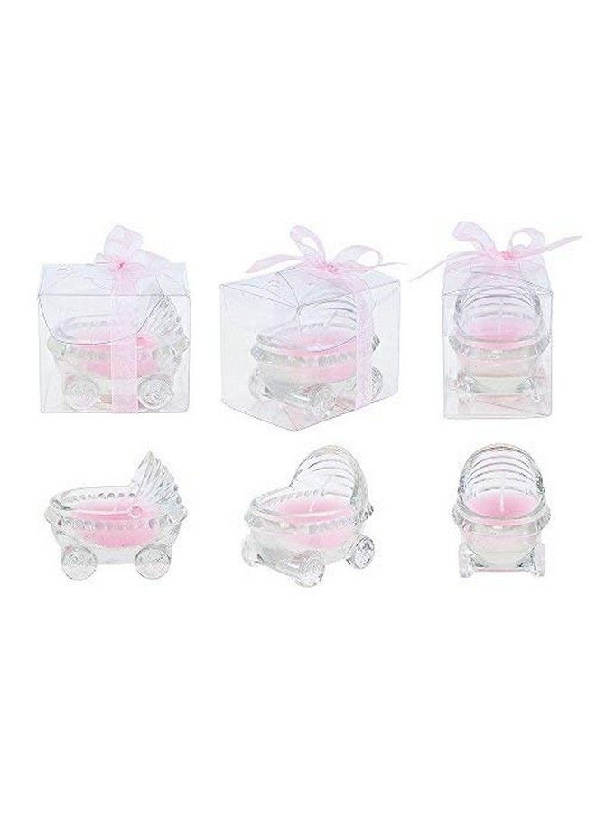 Lunaura مجموعة تذكارية للأطفال من 12 "فتاة" شمعة معطرة زجاجية لعربة الأطفال باللون الوردي - Image 3
