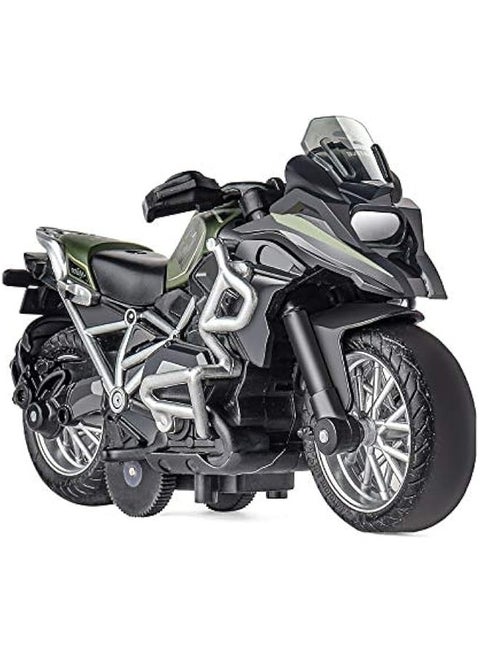 Diecast Motorcycle Toy - Pull Back Toy Cars with Sound and Light Toy,Motorcycle Toys for Boys,Toys for 3-9 Year Old Boys (Green)