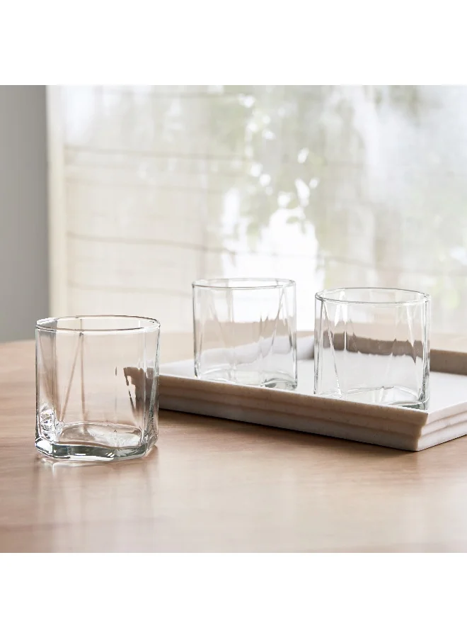 Home Box Ocean Pyramid Rock 3-Piece Glassware Set - 330 ml