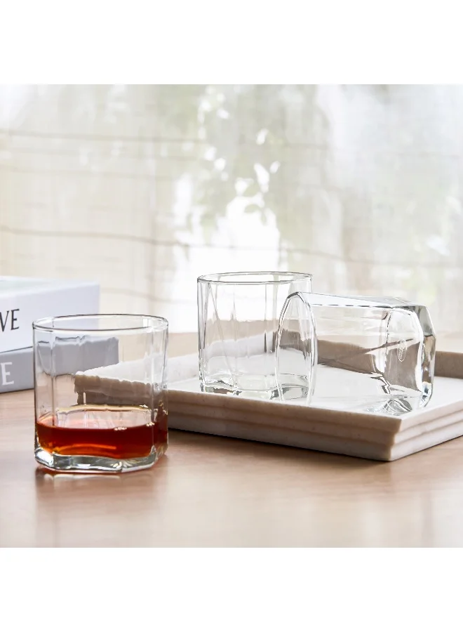 Home Box Ocean Pyramid Rock 3-Piece Glassware Set - 330 ml
