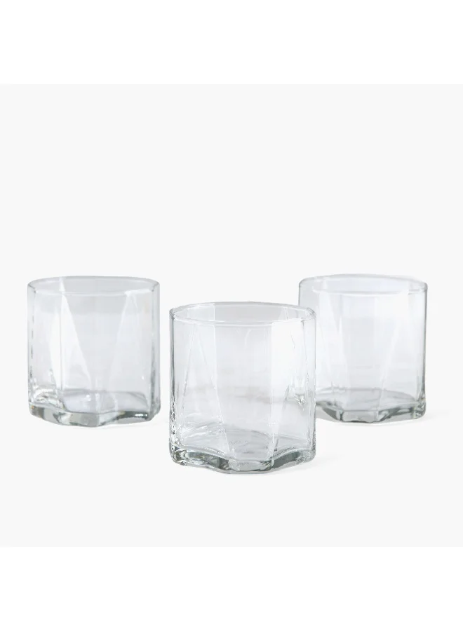 Home Box Ocean Pyramid Rock 3-Piece Glassware Set - 330 ml
