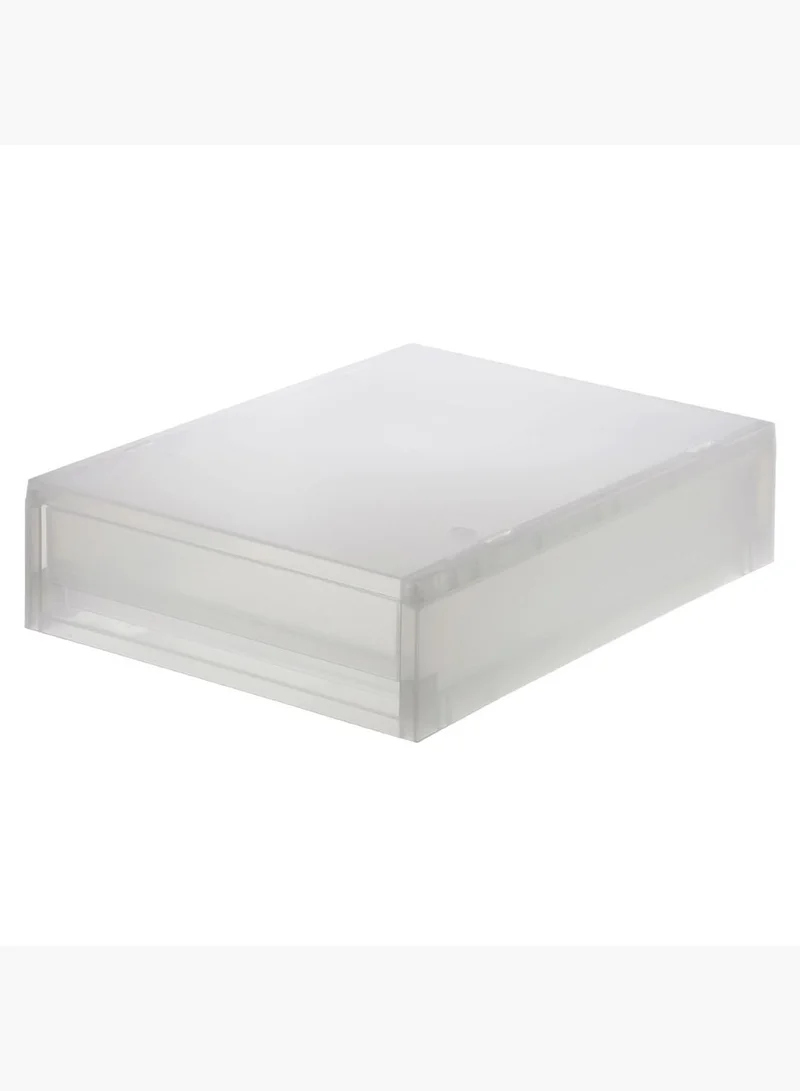 MUJI Polypropylene Vertical Draw-Out Case, W 26 x D 37 x H 9 cm, White