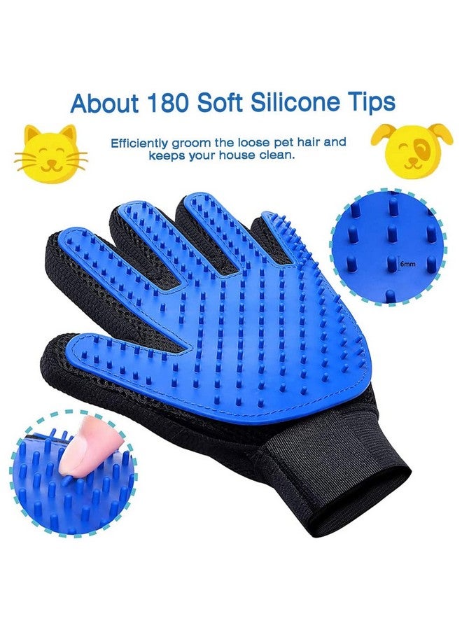 إيميلي بيتس مجموعة من 2 قفاز تنظيف الحيوانات الأليفة Slicker Brush للكلاب والقطط التي تتساقط شعرها من سلالات صغيرة ومتوسطة وكبيرة، قفاز تدليك بخمسة أصابع للكلاب والقطط (عبوة من قطعتين - متعدد الألوان) - Image 5