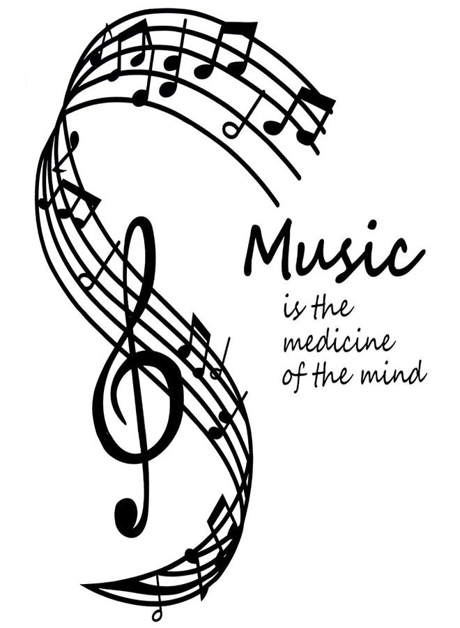 ملصقات جدارية موسيقية من CREATCABIN، ملصقات جدارية من الفينيل على شكل نوتة موسيقية، ديكور جداري منزلي، هدية للفصول الدراسية وغرفة المعيشة وديكور استوديو الموسيقى، مقاس 19 × 17 بوصة - Image 1