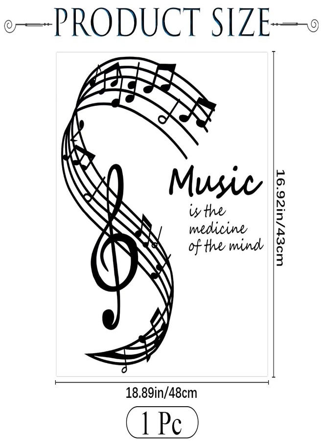ملصقات جدارية موسيقية من CREATCABIN، ملصقات جدارية من الفينيل على شكل نوتة موسيقية، ديكور جداري منزلي، هدية للفصول الدراسية وغرفة المعيشة وديكور استوديو الموسيقى، مقاس 19 × 17 بوصة - Image 2