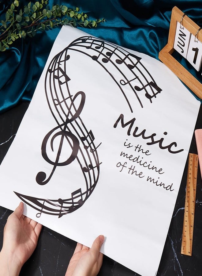 ملصقات جدارية موسيقية من CREATCABIN، ملصقات جدارية من الفينيل على شكل نوتة موسيقية، ديكور جداري منزلي، هدية للفصول الدراسية وغرفة المعيشة وديكور استوديو الموسيقى، مقاس 19 × 17 بوصة - Image 3