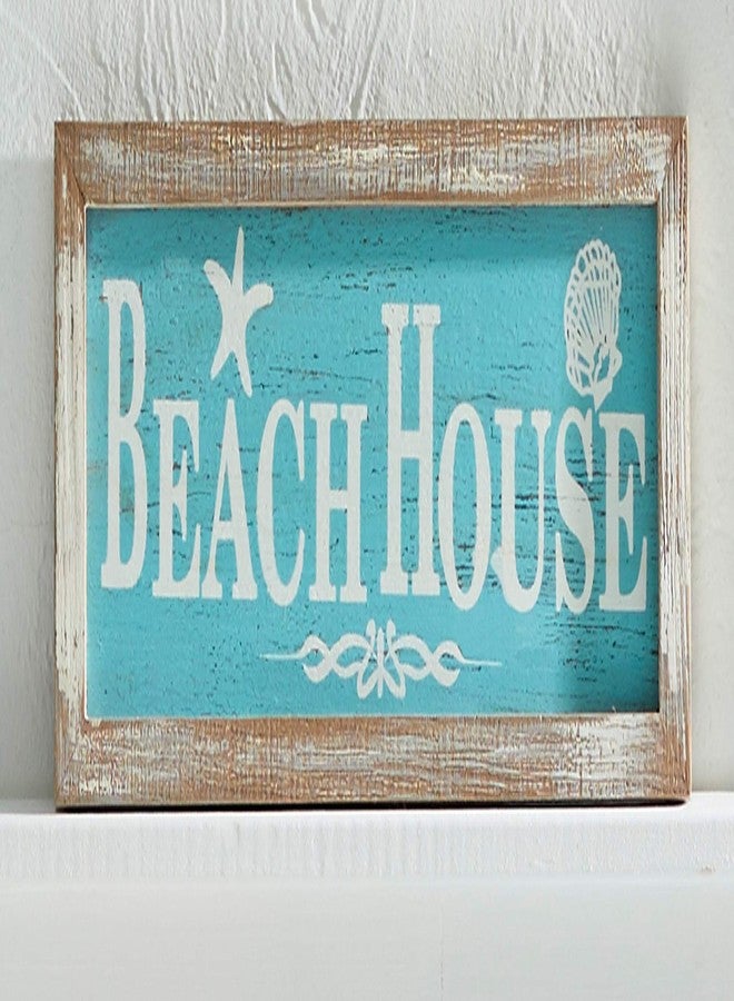 Beachcombers Beach House Framed Coastal Plaque Sign Wall Hanging Decor Decoration For The Beach Multi - Image 4