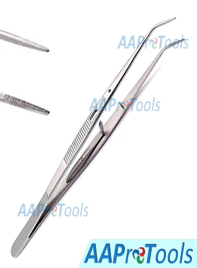 AAProTools College Cotton Dental Tweezer w/Curved Plier Tip & Lock Jewelry Repair Tweezers - Image 2