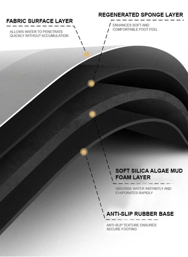 Diatomaceous Earth Bath Mat – Non-Slip Bathroom Mat, Water-Absorbent, Quick-Dry, Easy to Clean, Oval Shape, Size 60×40 cm​ - Image 2