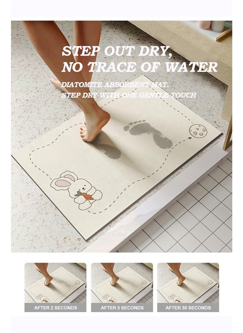 Diatomaceous Earth Bath Mat – Non-Slip Bathroom Mat, Water-Absorbent, Quick-Dry, Easy to Clean, Oval Shape, Size 60×40 cm​ - Image 3