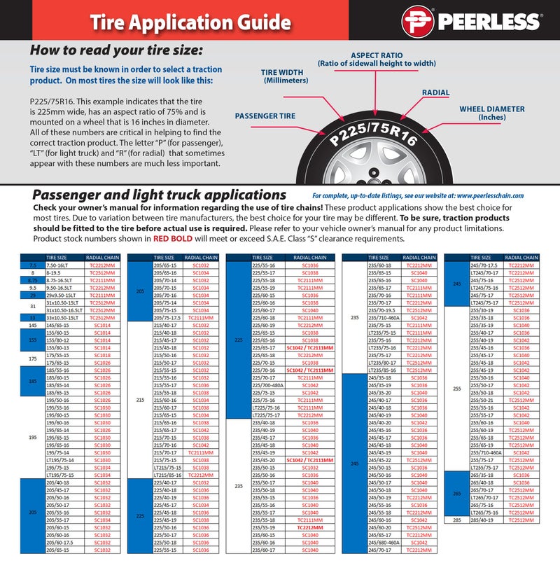 SCC SC1030 Radial Chain Cable Traction Tire Chain - Set of 2 - Image 4