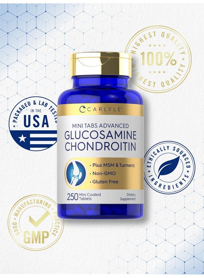 Carlyle Carlyle Glucosamine Chondroitin MSM Turmeric | 250 Mini Tablets | Non-GMO and Gluten Free - Image 5