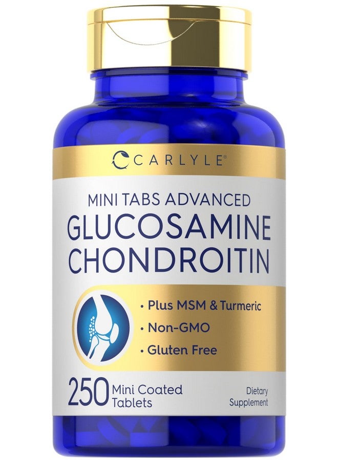Carlyle Carlyle Glucosamine Chondroitin MSM Turmeric | 250 Mini Tablets | Non-GMO and Gluten Free - Image 1
