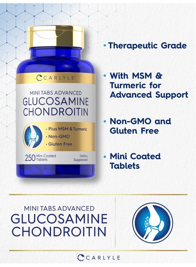 Carlyle Carlyle Glucosamine Chondroitin MSM Turmeric | 250 Mini Tablets | Non-GMO and Gluten Free - Image 3