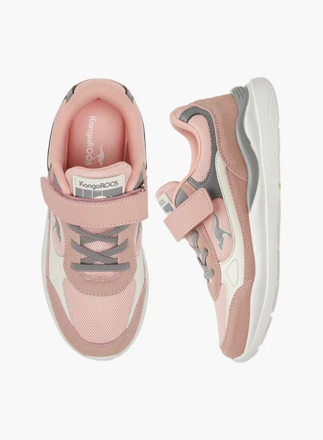 كانغاروس Girls' Logo Detail Sports Shoes with Hook and Loop Closure