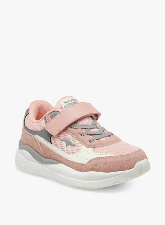 كانغاروس Girls' Logo Detail Sports Shoes with Hook and Loop Closure