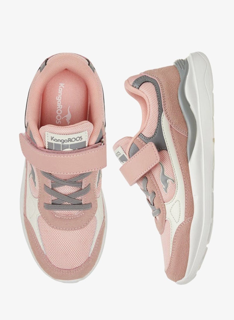 kangaROOS Girls' Logo Detail Sports Shoes with Hook and Loop Closure - Image 3