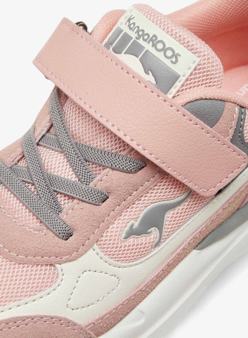 kangaROOS Girls' Logo Detail Sports Shoes with Hook and Loop Closure - Image 4