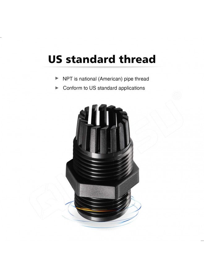 QILIPSU 1/2 NPT Nylon Cable Gland, Waterproof IP68 Adjustable Locknut for 6-12mm Cable Diameter (1/2 NPT, 12pcs) - Image 4