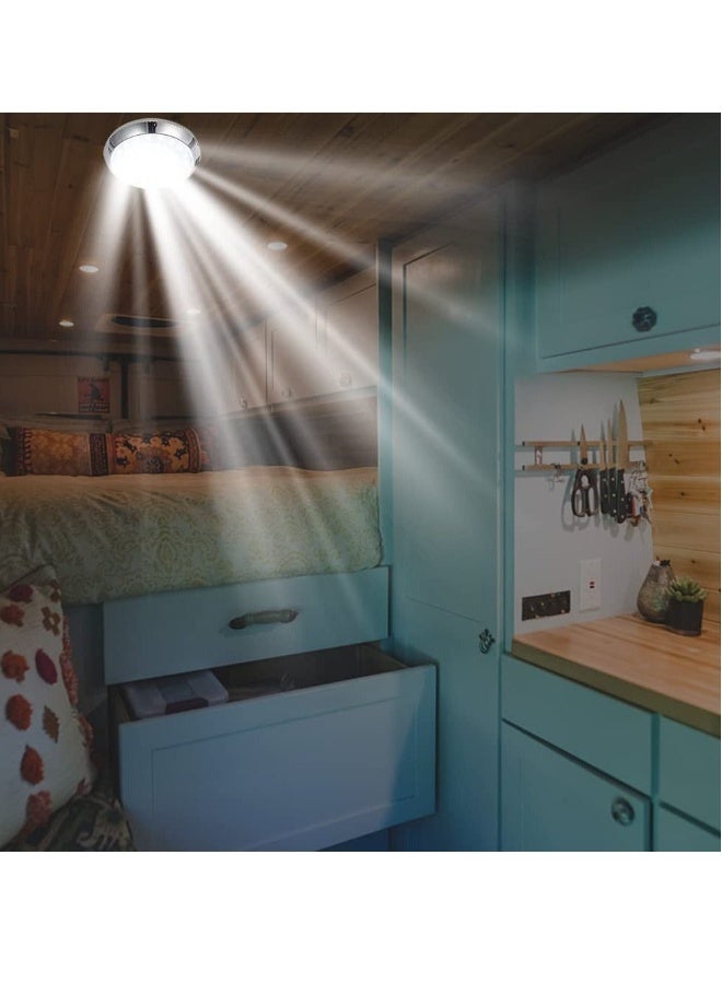 إسكدنيا ضوء داخلي للمركبة، 2 قطعة ضوء سقف LED دائري مع 46 LED، DC 12V ضوء متدلي لقافلة، منزل متنقل، مركبة، قارب، مقطورة، بحرية - أبيض دائري - Image 3