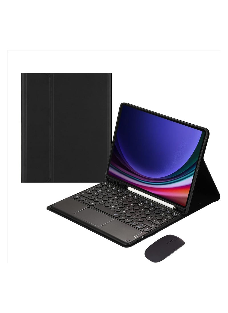 Generic - 2021 iPad 10.2-inch iPad 9 8 7th Generation/Air 3 Pro 10.5-inch Keyboard Case with Touchpad Cute Round Keys Colorful Keyboard iPad 9 8 7 Detachable Touch Keyboard Case with Mouse iPad 10.2/10.5 Inch (Black) - Image 1