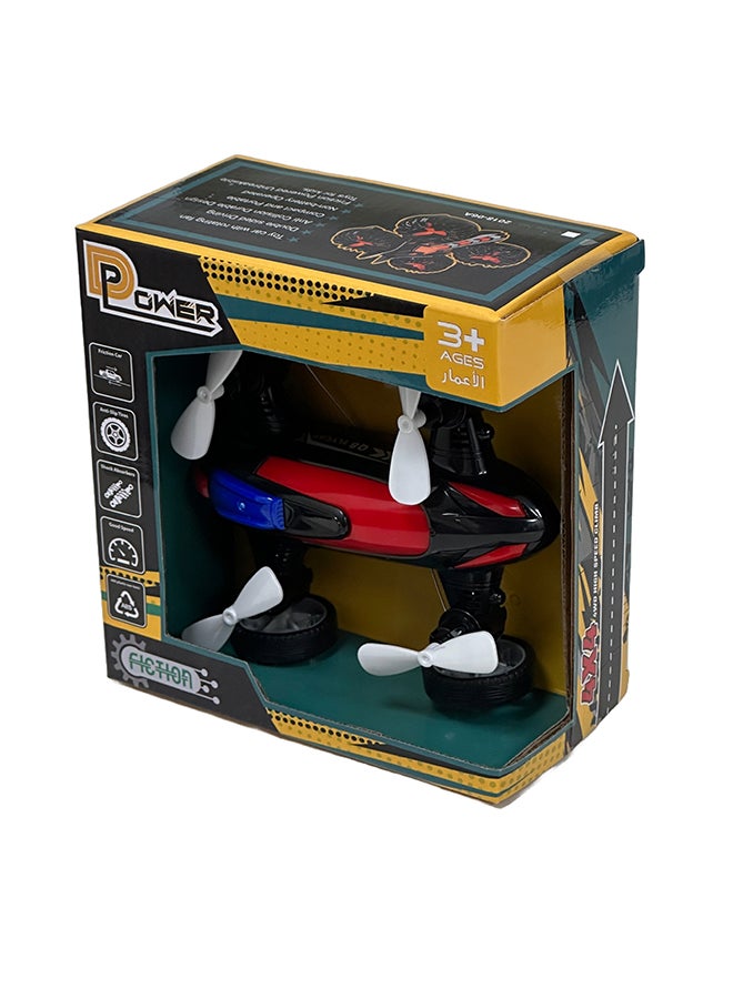 D-Power - Friction-Powered Fly Car with Rotating Propellers - White | Fun, Battery-Free Toy for Kids | Age 3+ - Image 2