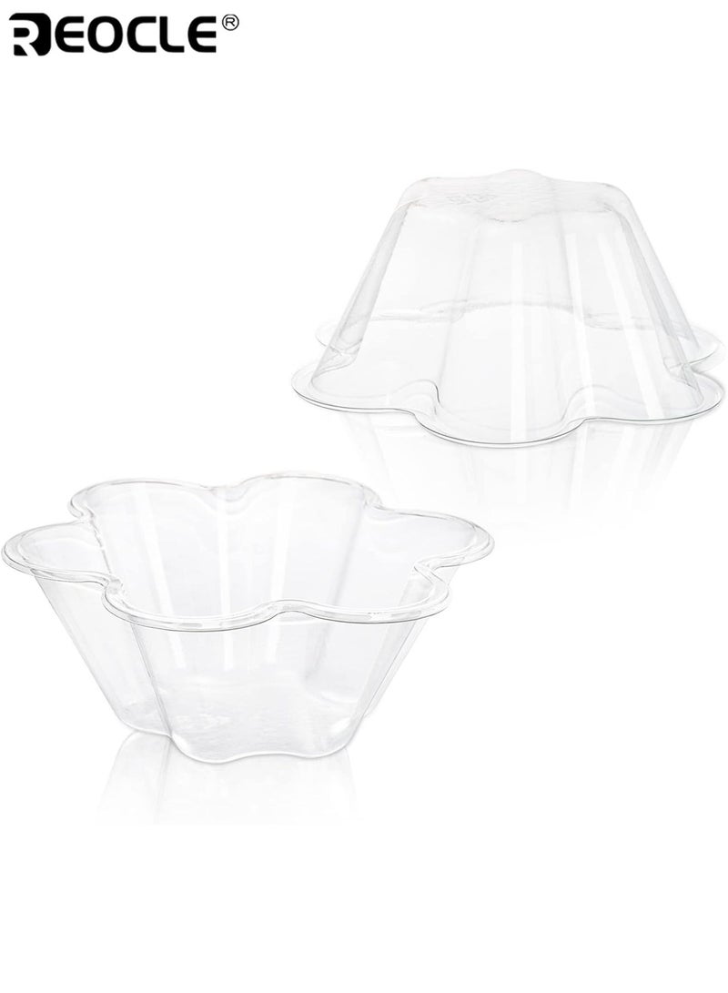 REOCLE 100PCS Disposable Plastic Ice Cream Bowls Dessert Serving Bowls for Sundae Chocolate Desserts Appetizers Dessert Shot Glasses for Parties Catering and Events - Image 2