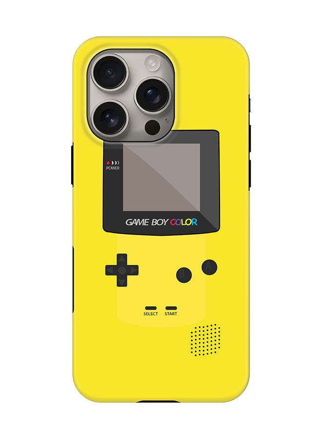 Stylizedd Tough Pro Magnetic Case for iPhone 16 Pro, Dual Layer hybrid PC + TPU Mobile Cover Matte - Gameboy Color - Yellow - Image 1