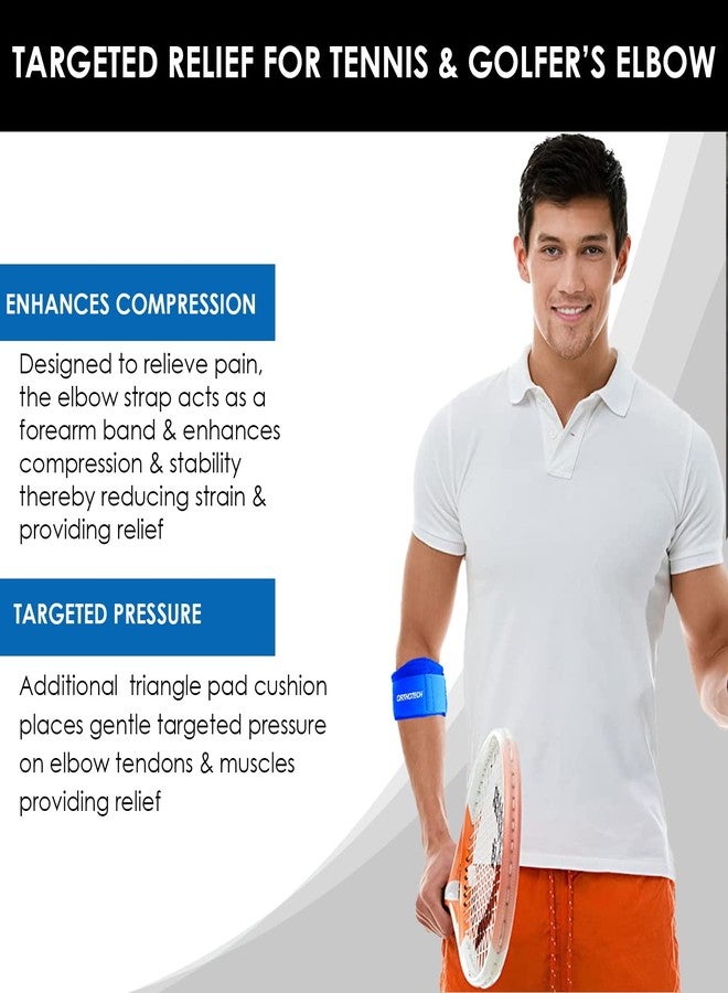 Orthotech Tennis Elbow Support Breathable Adjustable Tennis Golfers for Men brace for pain workout gym Great for Sprained Elbows (Pack of 1, Blue) - Image 2