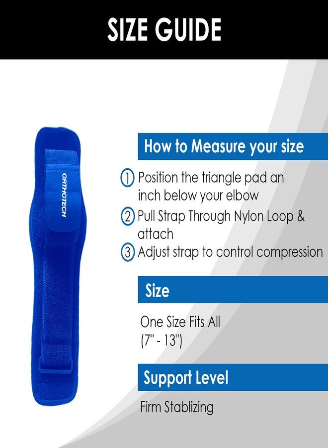 Orthotech Tennis Elbow Support Breathable Adjustable Tennis Golfers for Men brace for pain workout gym Great for Sprained Elbows (Pack of 1, Blue) - Image 5