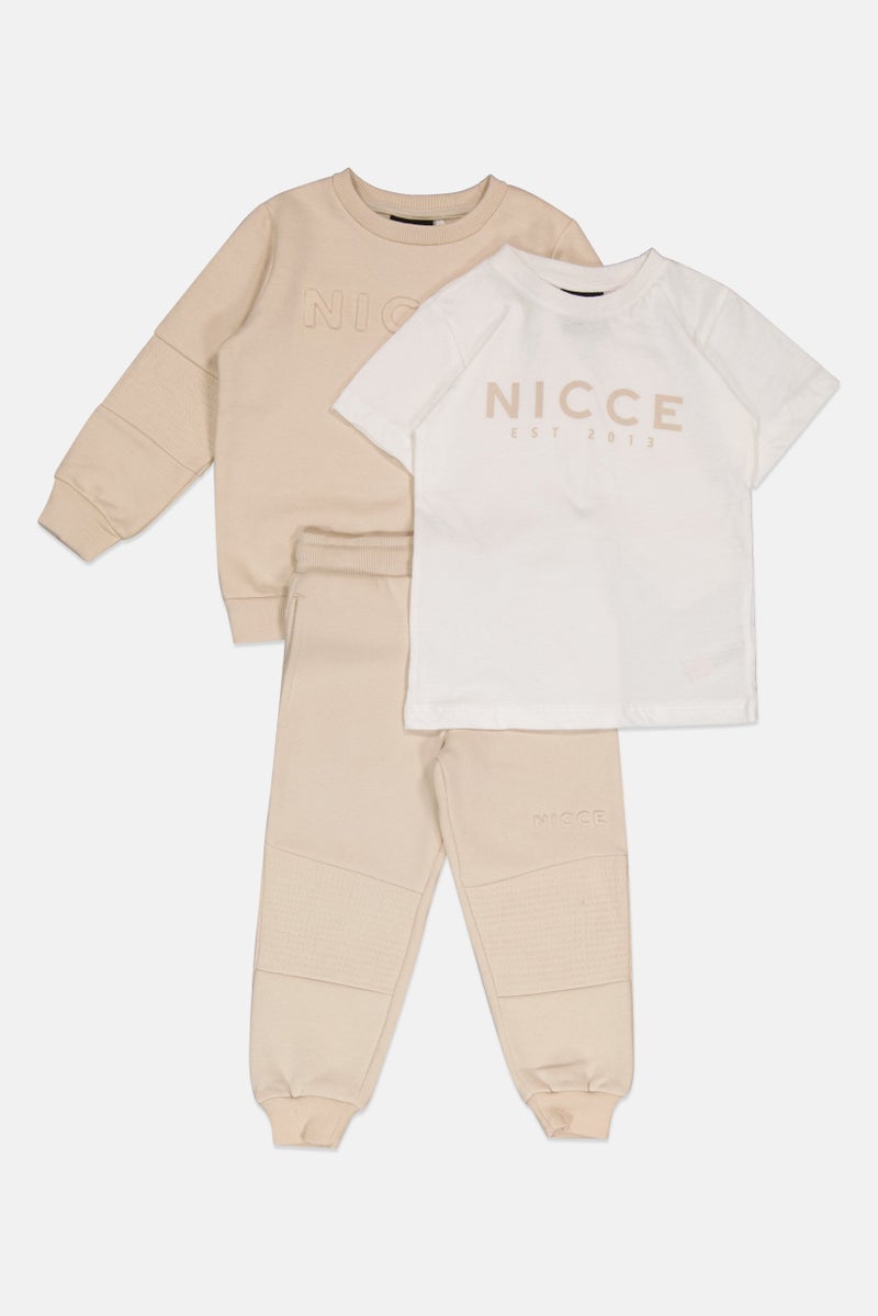 Nicce Toddlers Boy 3 Piece Brand Logo Sweatshirt, T-Shirt And Jogger Pants Set, Multicolor - Image 4