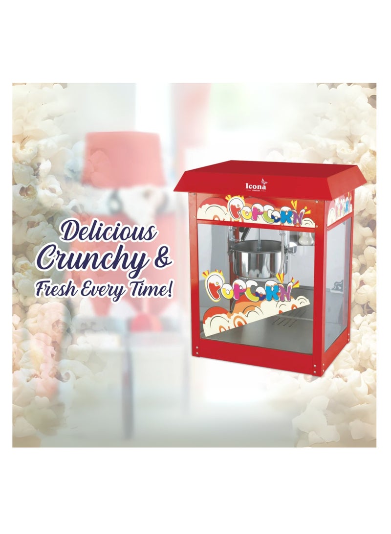 ICONA Icona Electric Red Popcorn Machine – for Commercial Use in Theatres, Malls, and Food Outlets  - Image 2