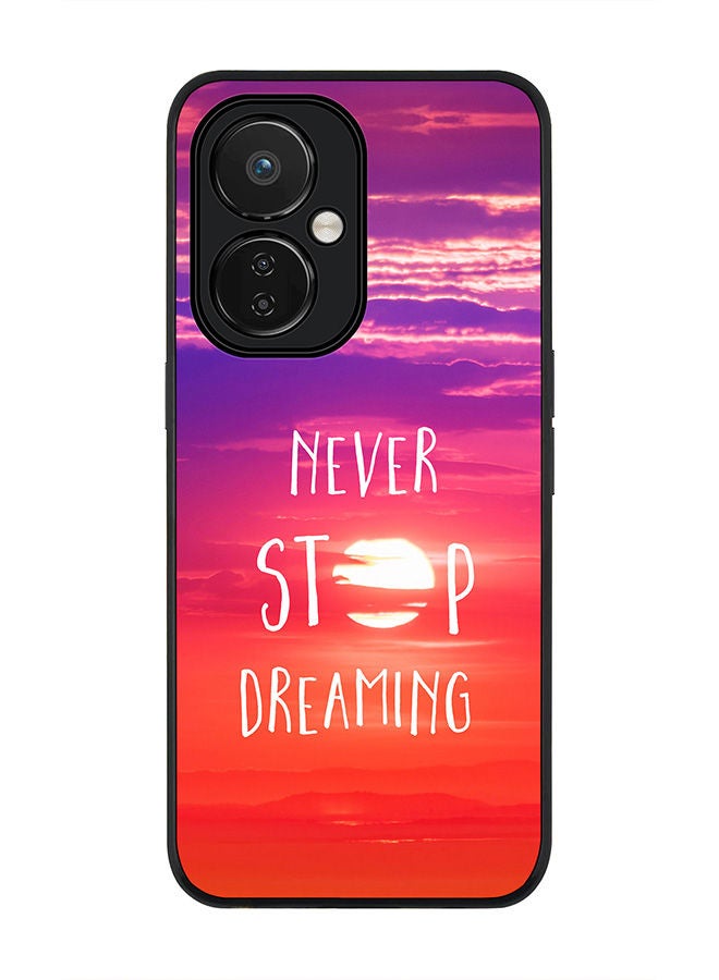 Stylizedd Rugged Black edge case for Nord CE 3 Lite Slim fit Soft Case Flexible Rubber Edges Anti Drop TPU Gel Thin Cover - Never stop dreaming - Image 1
