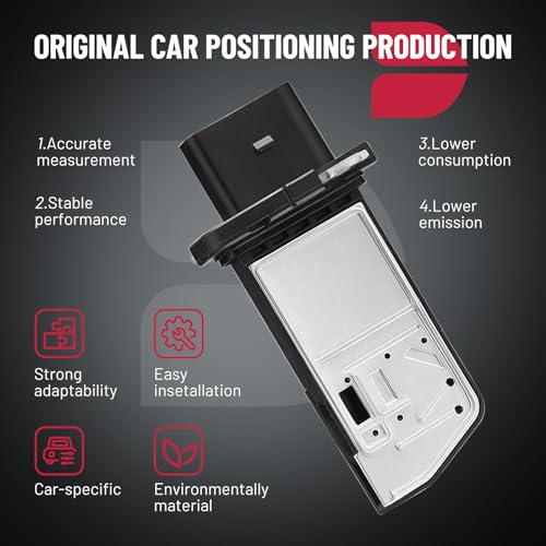 BDFHYK Mass Air Flow Sensor Meter MAF 06F906461A 06D906461 MAF0052 AF10144 MAS0349, Compatible with Audi A4 A3 A4 GTI, Compatible with Volkswagen Jetta Passat Eos TT Tiguan - Image 3