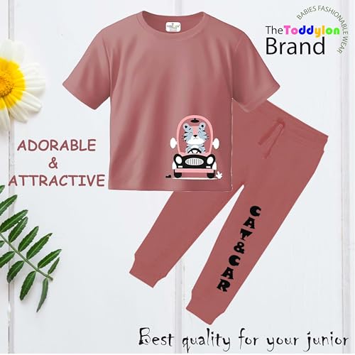 Toddylon Kids Co-Ord Set Boys & Girls Cotton T-Shirts and Pyjamas Sets | Toddlers Tracksuit | Clothing Combo | Coordinated Outfit (Pitch, 3-4 Years) - Image 5