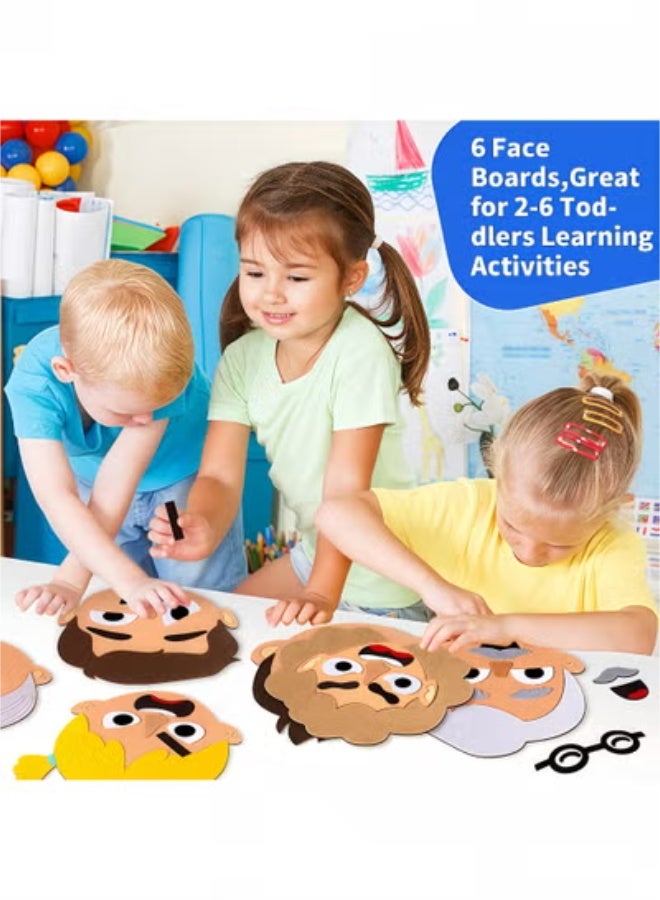 fantasize 116 قطعة من أنشطة التعلم الاجتماعي والعاطفي للأطفال، اصنع وجوهًا لوصف المشاعر والعواطف، 6 ألعاب لوحية عن مشاعر العائلة، لعبة حسية للأطفال المصابين بالتوحد، ألعاب تعليمية للكلام للأطفال من عمر 3 سنوات فما فوق - Image 4