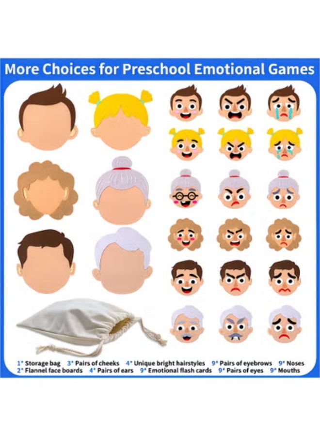 fantasize 116 قطعة من أنشطة التعلم الاجتماعي والعاطفي للأطفال، اصنع وجوهًا لوصف المشاعر والعواطف، 6 ألعاب لوحية عن مشاعر العائلة، لعبة حسية للأطفال المصابين بالتوحد، ألعاب تعليمية للكلام للأطفال من عمر 3 سنوات فما فوق - Image 2