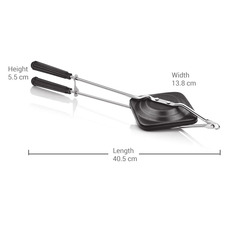LUIE TEK LIYA LUIE TEK LIYANonStick Aluminium Sandwich Gas Toaster Compatibility with Gas Stoves FlameProof Design HeatResistant Handle Sandwich Maker Sandwich Toaster Black  - Image 3