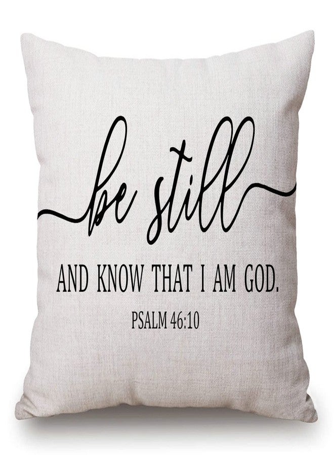 Solekla Be Still and Know That I Am God - Psalm 46:10 - Bible Verse Lumbar Throw Pillow Cover 12x20 Inch Decorative Bedroom Living Room Rectanglar Cushion Case for Bed Sofa Couch - Image 1