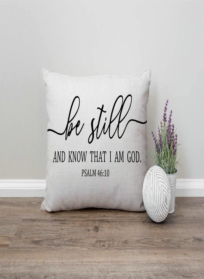 Solekla Be Still and Know That I Am God - Psalm 46:10 - Bible Verse Lumbar Throw Pillow Cover 12x20 Inch Decorative Bedroom Living Room Rectanglar Cushion Case for Bed Sofa Couch - Image 4