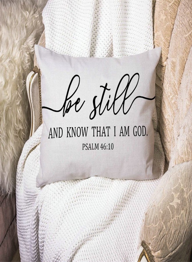 Solekla Be Still and Know That I Am God - Psalm 46:10 - Bible Verse Lumbar Throw Pillow Cover 12x20 Inch Decorative Bedroom Living Room Rectanglar Cushion Case for Bed Sofa Couch - Image 3