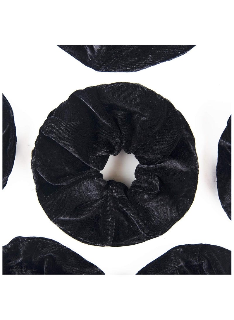 STAR BEJA 6 Pack Black Big Hair Scrunchies Velvet Scrunchy Hair Elastic Large Hair Bobble Soft Hair Ties - Image 2